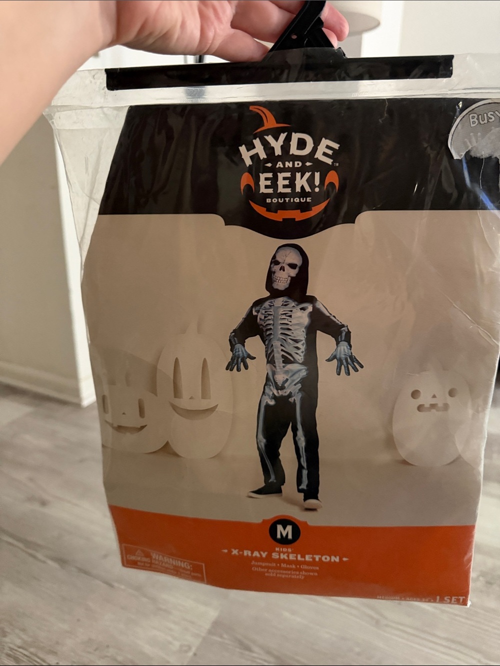 Kids' Black X-Ray Skeleton Costume - Medium - Picture 1 of 2